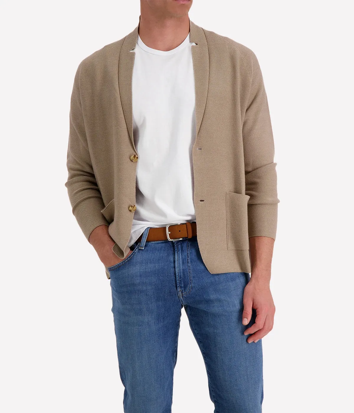 Knitted Jacket in Camel
