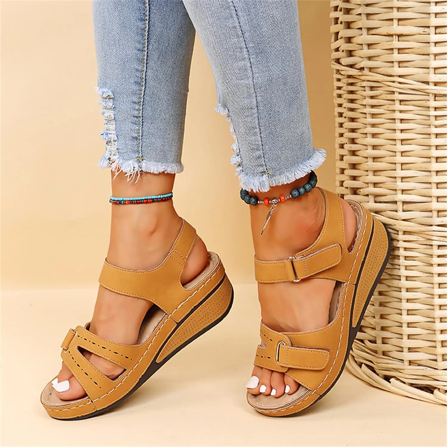 Ladmiple Orthopedic Sandals For Women Dressy Summer Arch Support Flip Flops Soft Comfortable Orthotic Slides Beach Shoes