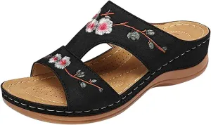 Ladmiple Orthopedic Sandals For Women Plantar Fasciitis Arch Heel Support Comfort Orthotic Slides Dressy Summer Flip Flops