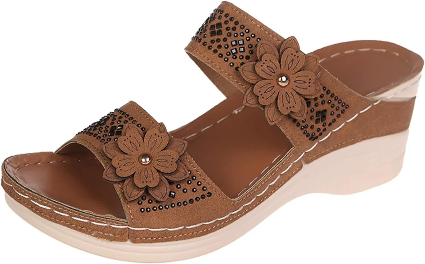 Ladmiple Orthopedic Sandals For Women Plantar Fasciitis Arch Heel Support Comfortable Flip Flops Dressy Summer Orthotic Slide