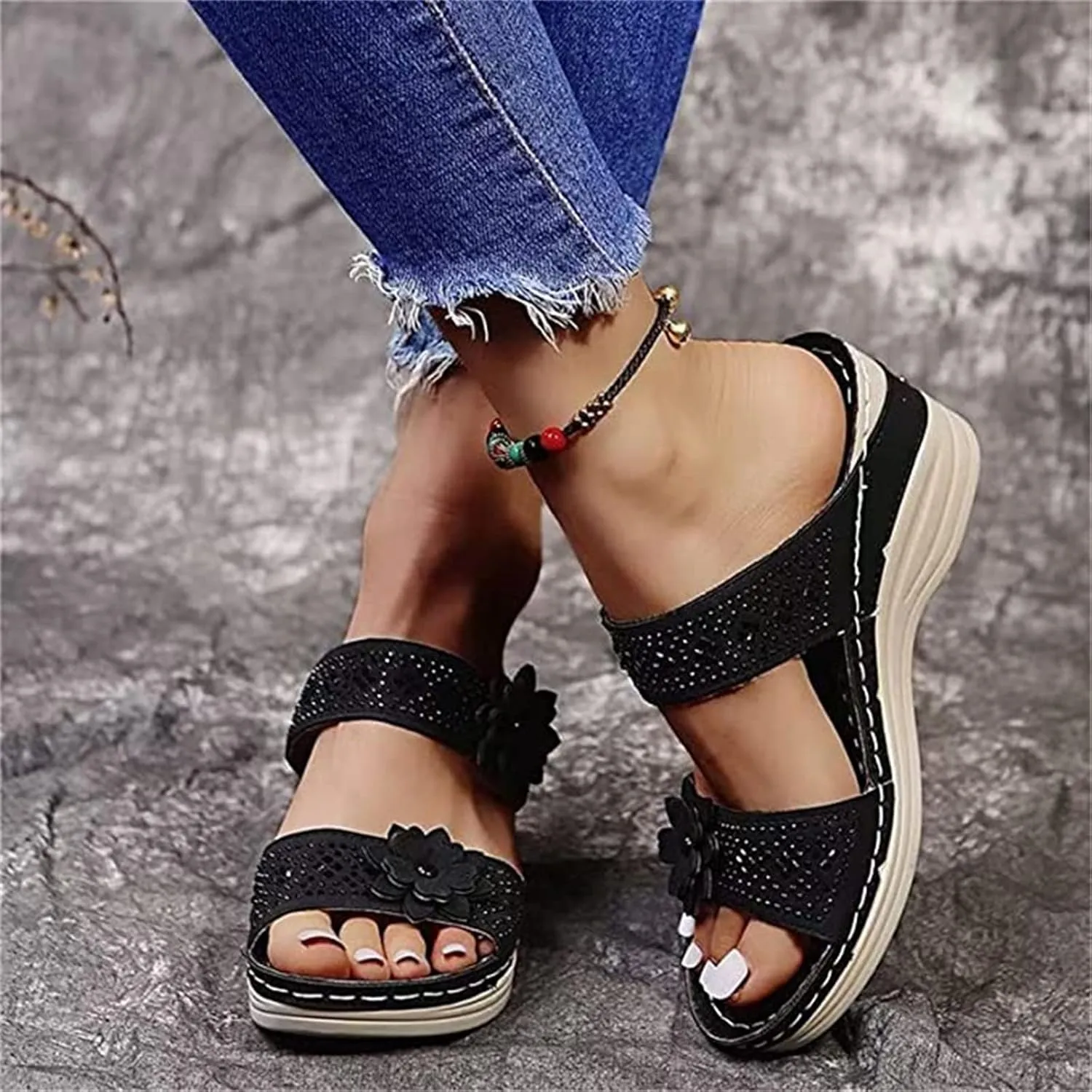 Ladmiple Orthopedic Sandals For Women Plantar Fasciitis Arch Heel Support Comfortable Flip Flops Dressy Summer Orthotic Slide