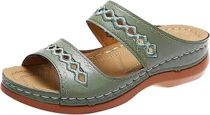 Ladmiple Orthopedic Sandals For Women Plantar Fasciitis Arch Heel Support Comfortable Orthotic Flip Flops Dressy Summer Slide