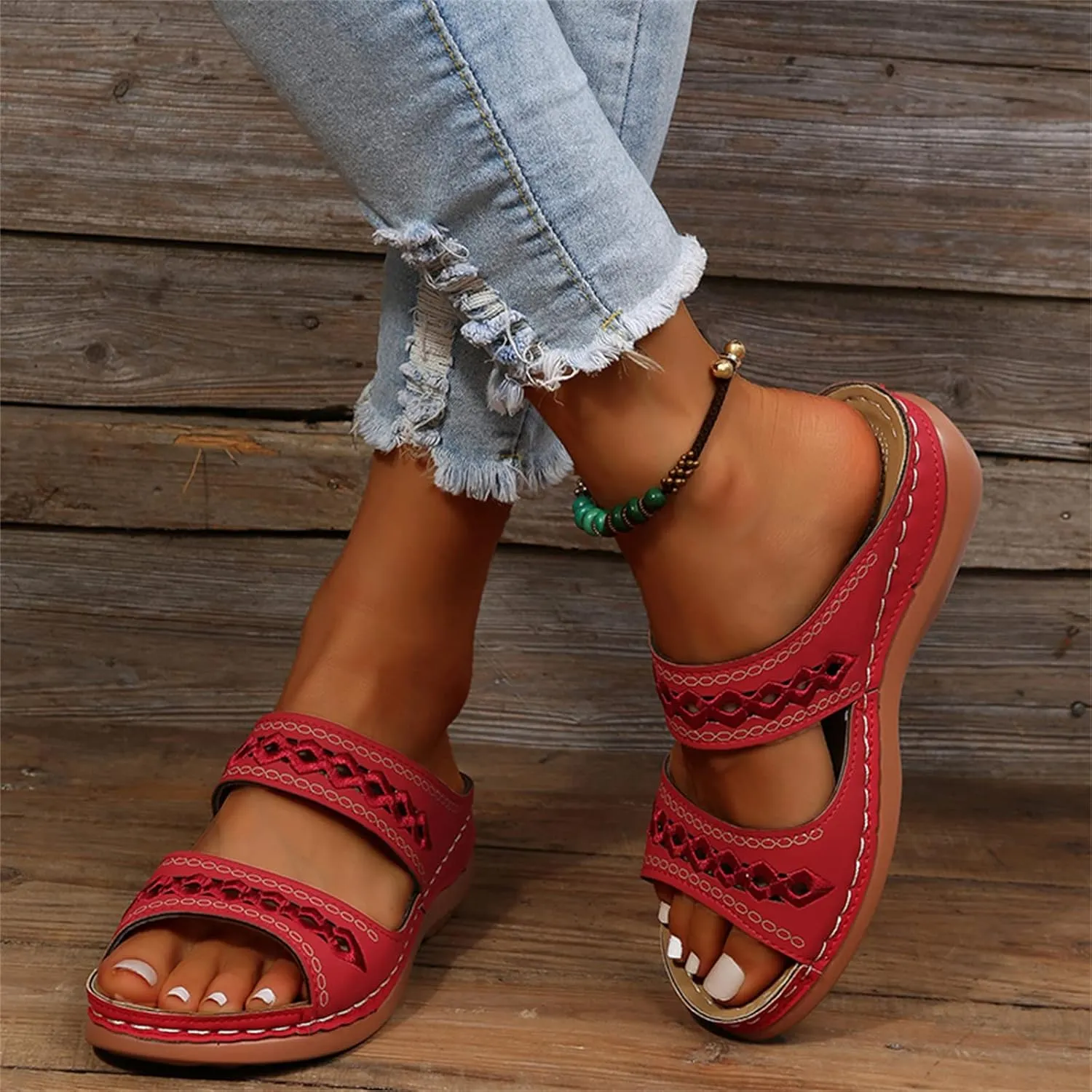 Ladmiple Orthopedic Sandals For Women Plantar Fasciitis Arch Heel Support Comfortable Orthotic Flip Flops Dressy Summer Slide