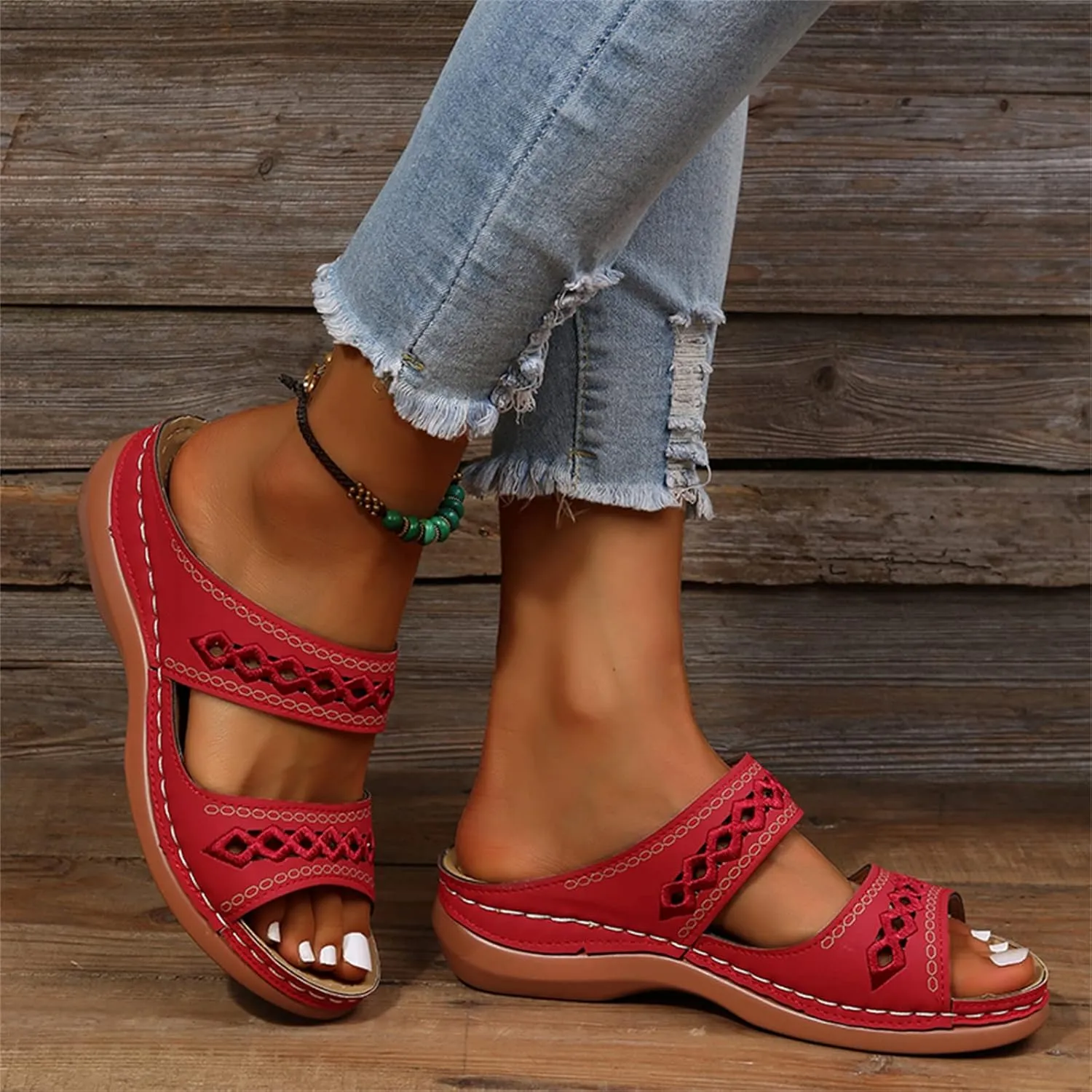 Ladmiple Orthopedic Sandals For Women Plantar Fasciitis Arch Heel Support Comfortable Orthotic Flip Flops Dressy Summer Slide