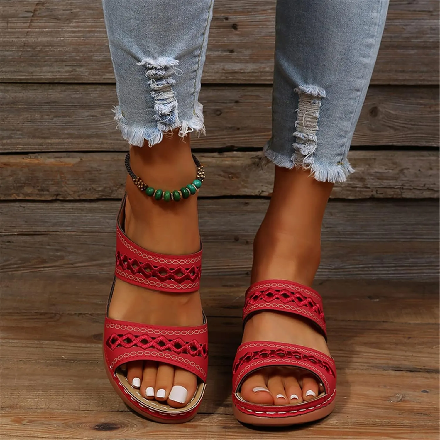 Ladmiple Orthopedic Sandals For Women Plantar Fasciitis Arch Heel Support Comfortable Orthotic Flip Flops Dressy Summer Slide