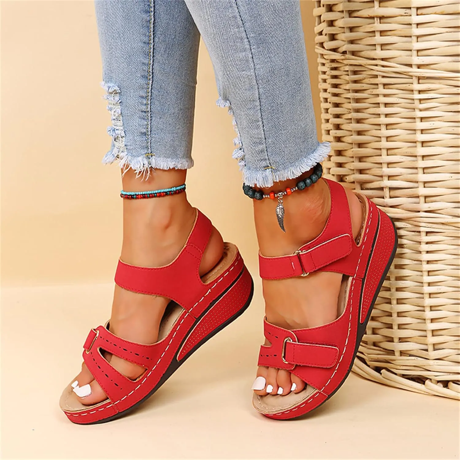 Ladmiple Orthopedic Sandals For Women Plantar Fasciitis Arch Heel Support Dressy Casual Summer Slip On Orthotic Flip Flops