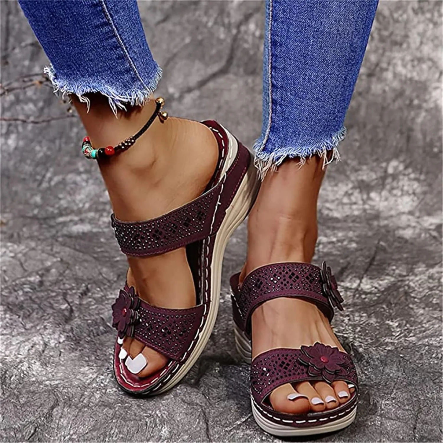 Ladmiple Orthopedic Sandals For Women Plantar Fasciitis Arch Heel Support Flip Flops Dressy Summer Comfortable Orthotic Slide