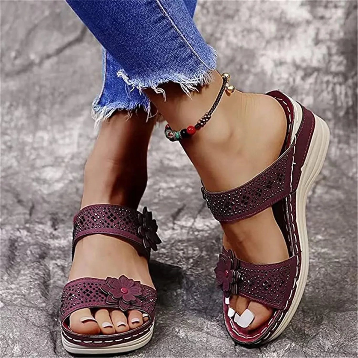 Ladmiple Orthopedic Sandals For Women Plantar Fasciitis Arch Heel Support Flip Flops Dressy Summer Comfortable Orthotic Slide
