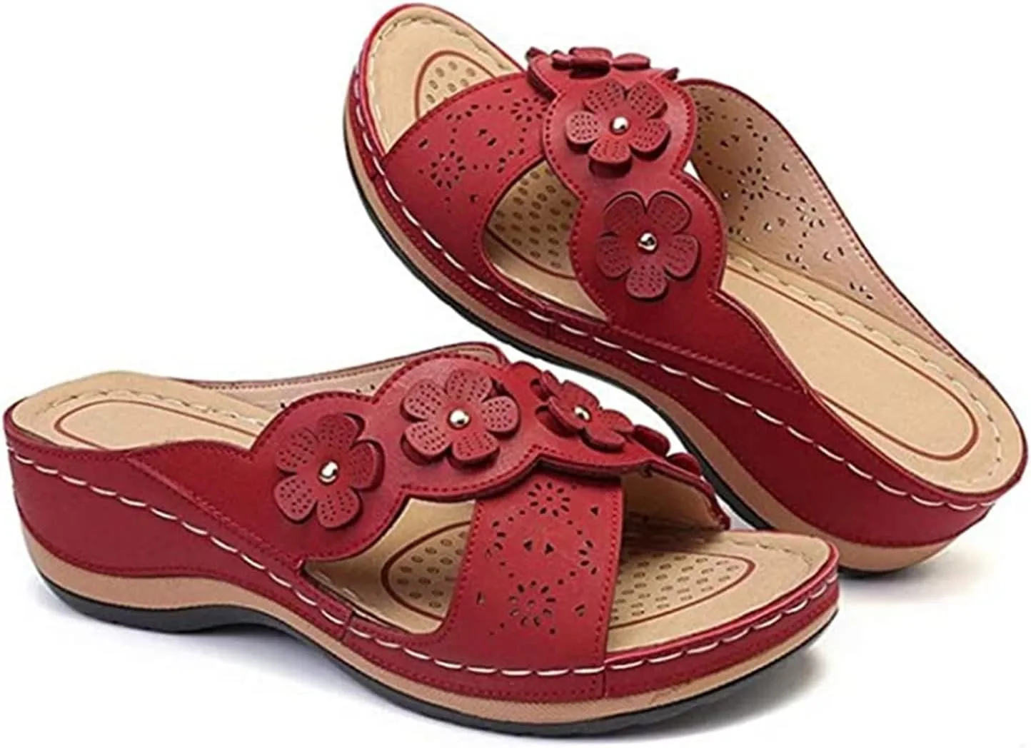 Ladmiple Orthopedic Sandals For Women Plantar Fasciitis Arch Heel Support Slides Comfort Dressy Summer Orthotic Flip Flops
