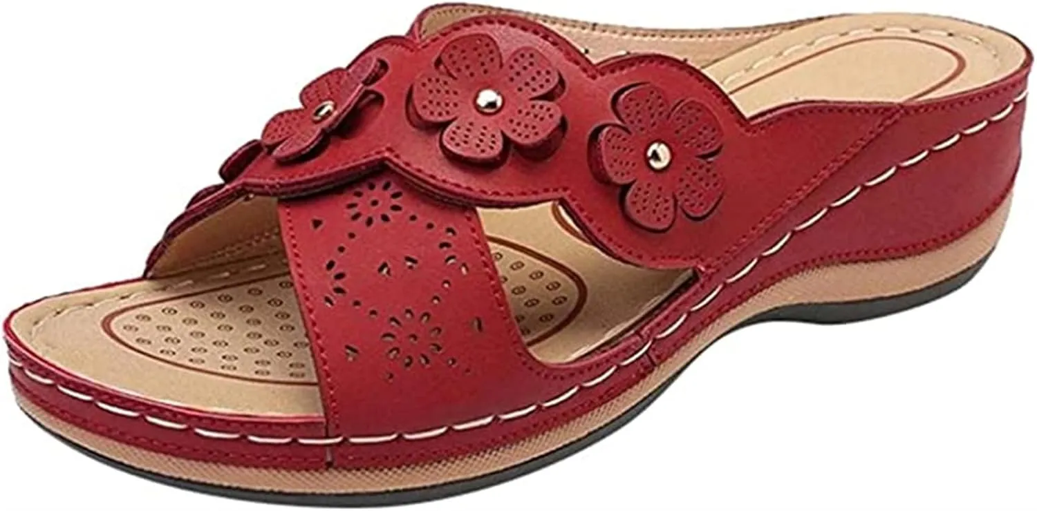 Ladmiple Orthopedic Sandals For Women Plantar Fasciitis Arch Heel Support Slides Comfort Dressy Summer Orthotic Flip Flops
