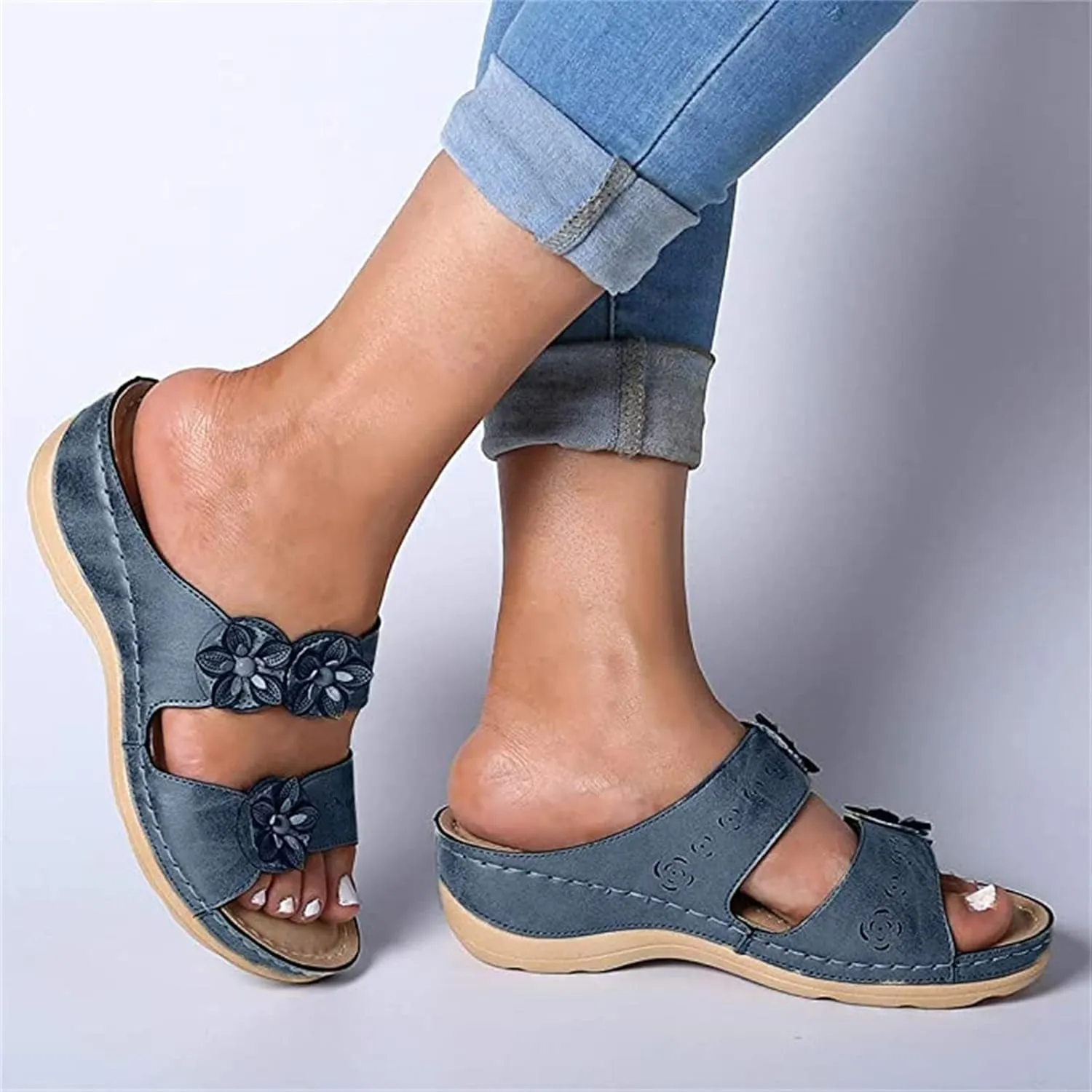 Ladmiple Orthotic Dress Sandals For Women With Arch Support Orthopedic Flip Flops Soft Summer Beach Shoes Comfortable Slides
