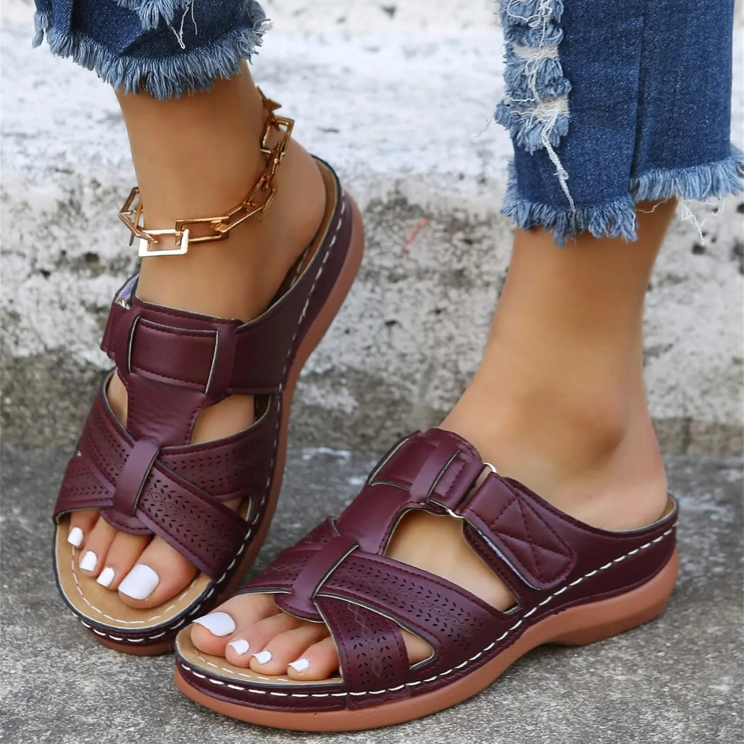 Ladmiple Orthotic Sandals For Women Wide Width Arch Support Orthopedic Flip Flops Soft Summer Dressy Comfortable Slides 2024
