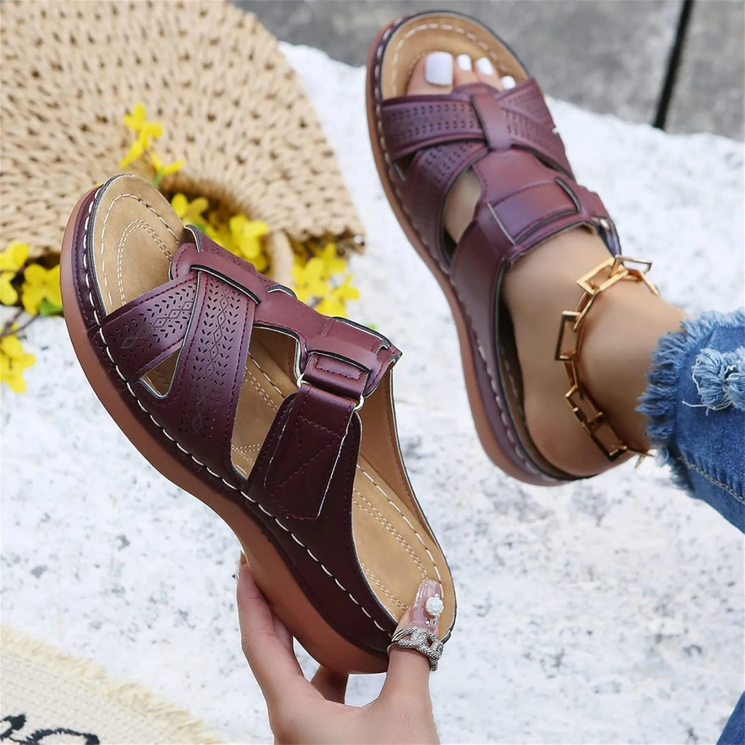 Ladmiple Orthotic Sandals For Women Wide Width Arch Support Orthopedic Flip Flops Soft Summer Dressy Comfortable Slides 2024