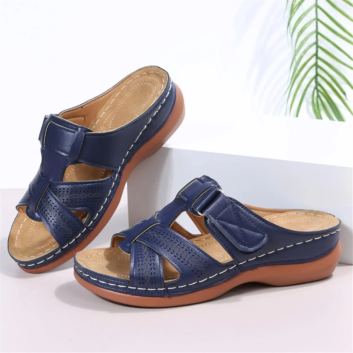 Ladmiple Sandals Women Dressy Summer Flat Arch Support Orthopedic Flip Flops Soft Comfortable Walking Orthotic Slides 2024