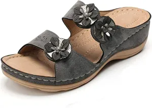 Ladmiple Sandals Women Dressy Summer Flat Flip Flops Orthopedic Arch Support Soft Summer Comfortable Orthotic Slides 2024