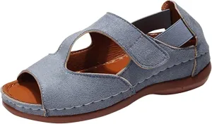 Ladmiple Sandals Women Wedge Low Heel Orthopedic Arch Support Slides Slippers Orthotic Flip Flops for Plantar Fasciitis