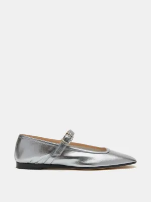 LE MONDE BRYL SILVER MARY JANE BALLET FLAT