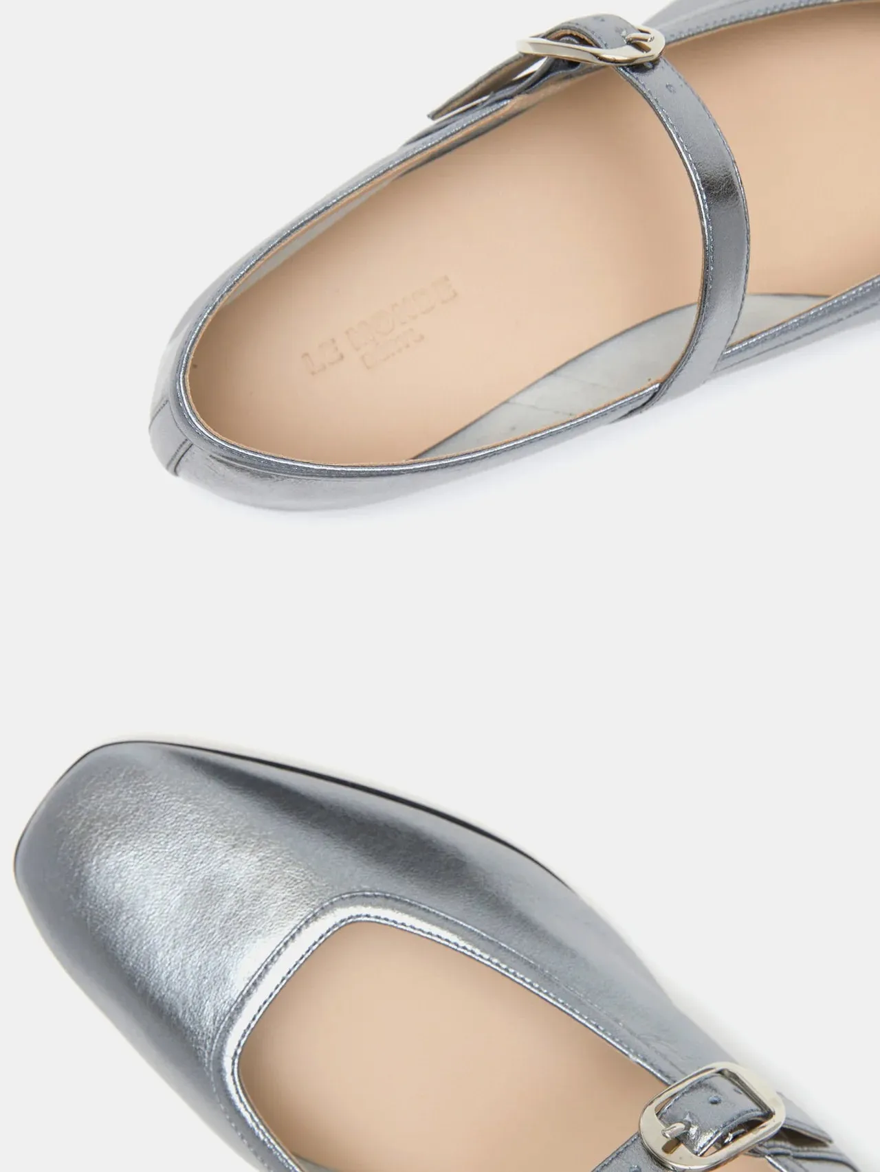 LE MONDE BRYL SILVER MARY JANE BALLET FLAT