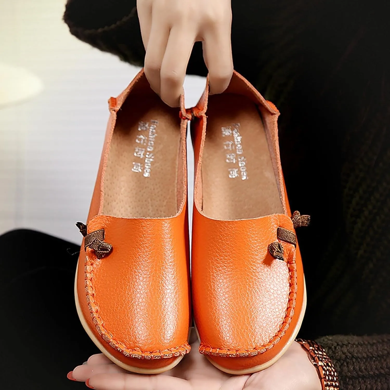 Loafers for Women 2025,Women's Comfortable Loafers Casual Round Toe Slip On Business Lightweight Penny Work Dressy Wide Width Leather Cute Walk Moccasins Driving Flats Soft Walking Shoes
