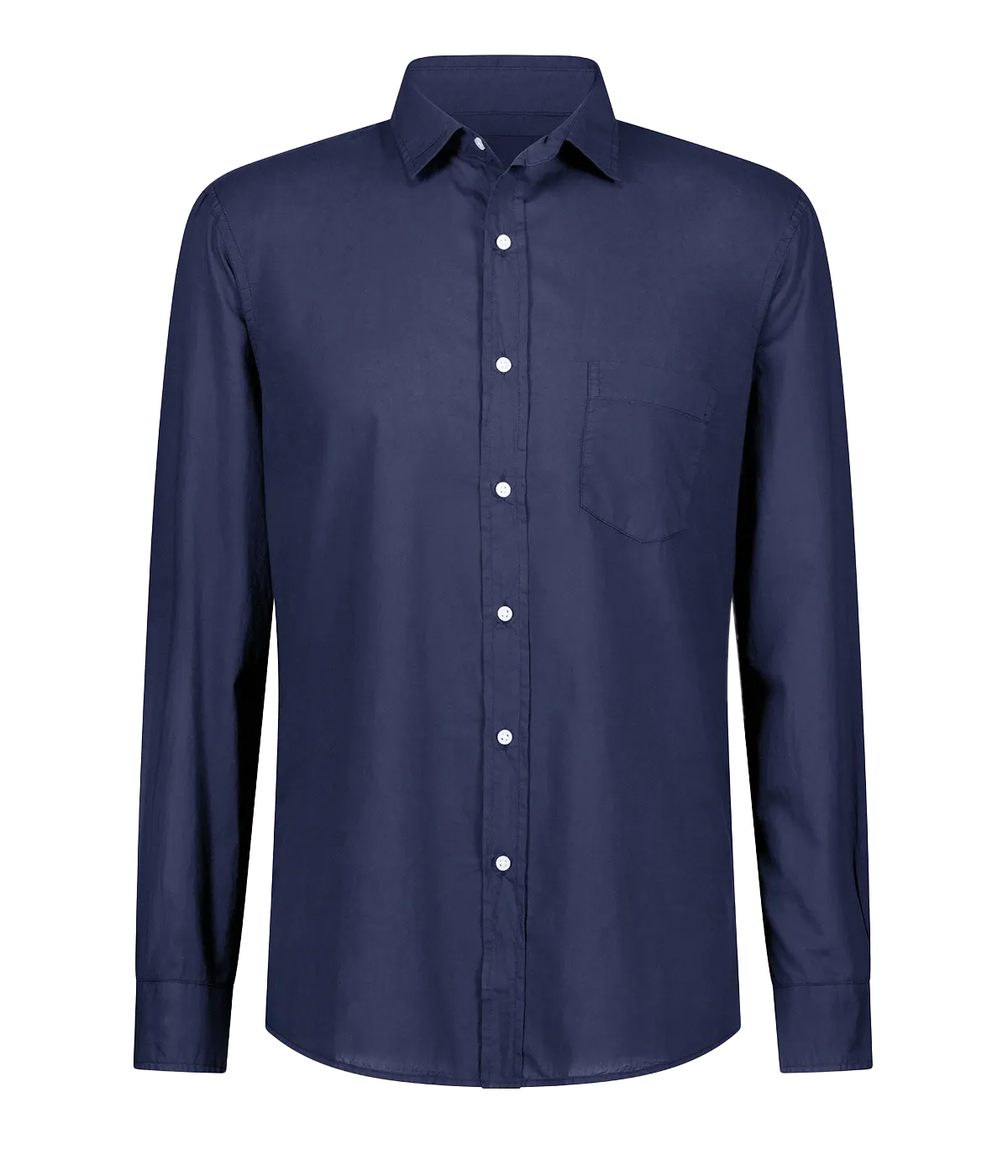 Luke Woven Poplin Shirt in Navy