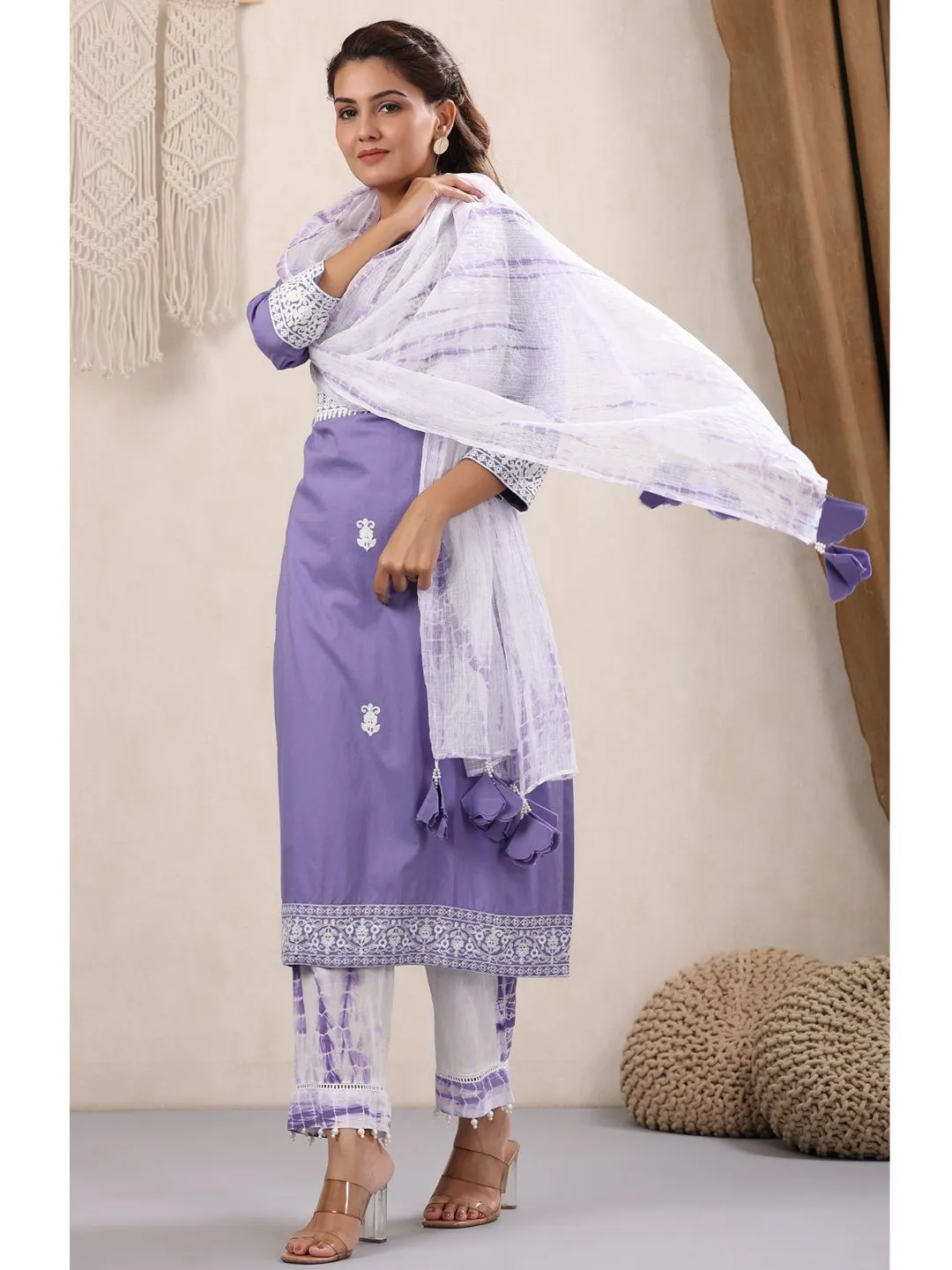 Mariam Cotton Embroidered 3-Piece Kurta Set