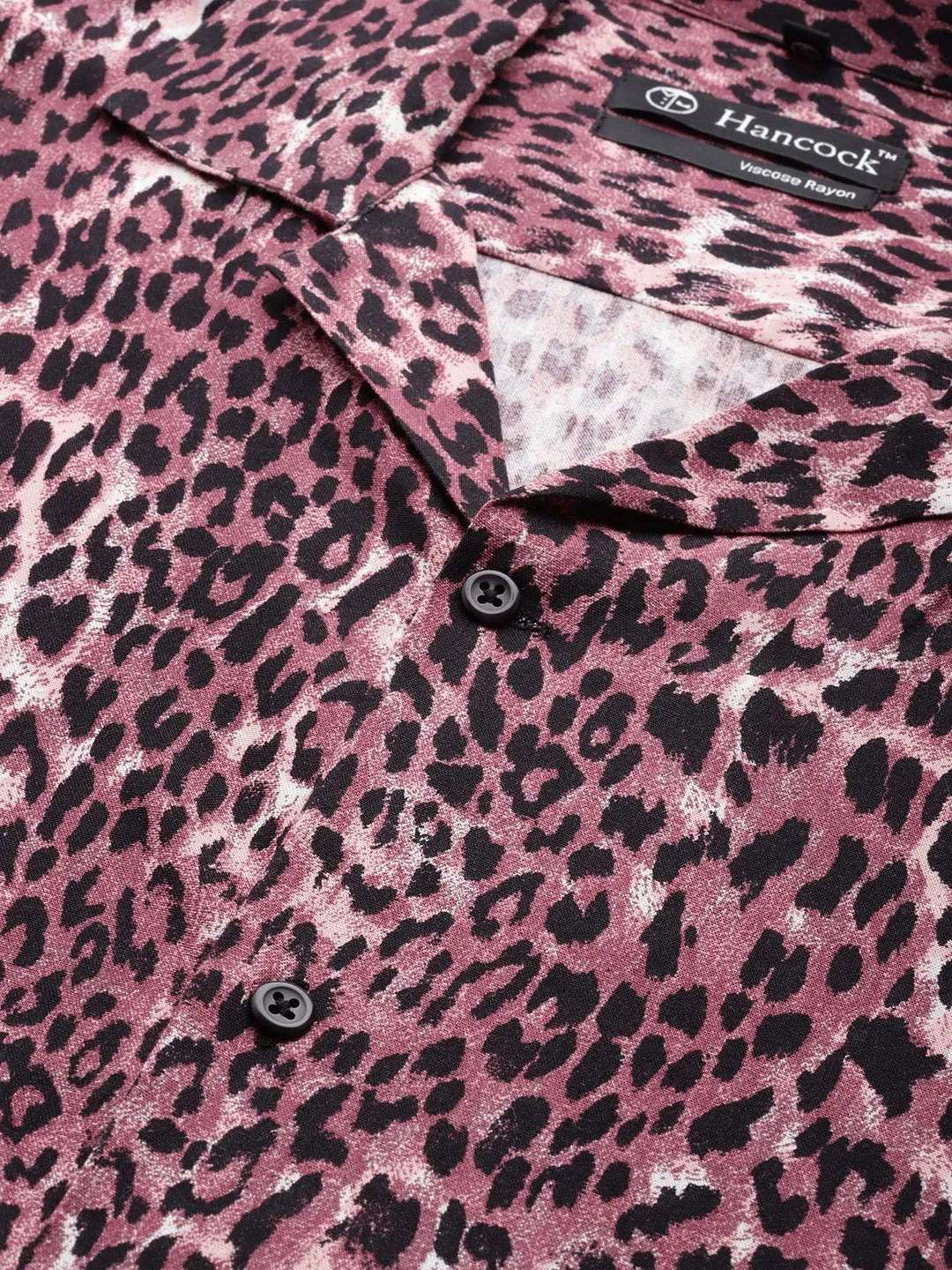 Men Brown & Black Prints Viscose Rayon Relaxed Fit Casual Resort Shirt