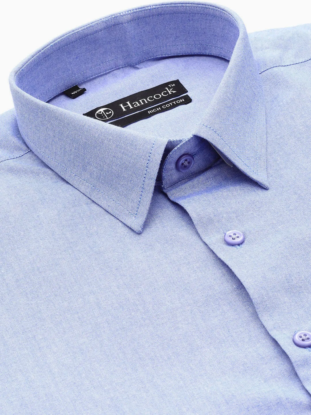 Men Sky Solids Cotton Rich Slim Fit Formal Shirt