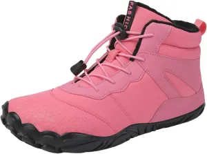 Men Work Boots Steel Toe Hiking Sneakers Warm Fur Lined Working Shoes for Women Business Casual Slip On Platform Shoes Lightweight Comfortable Hike Grounded Footwear