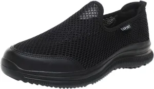 Men's Arch Support Shoes Mesh Shallow Mouth Slip On Loafers Lightweight Casual Shoes Wide Mens Sneaker Boot Size 8