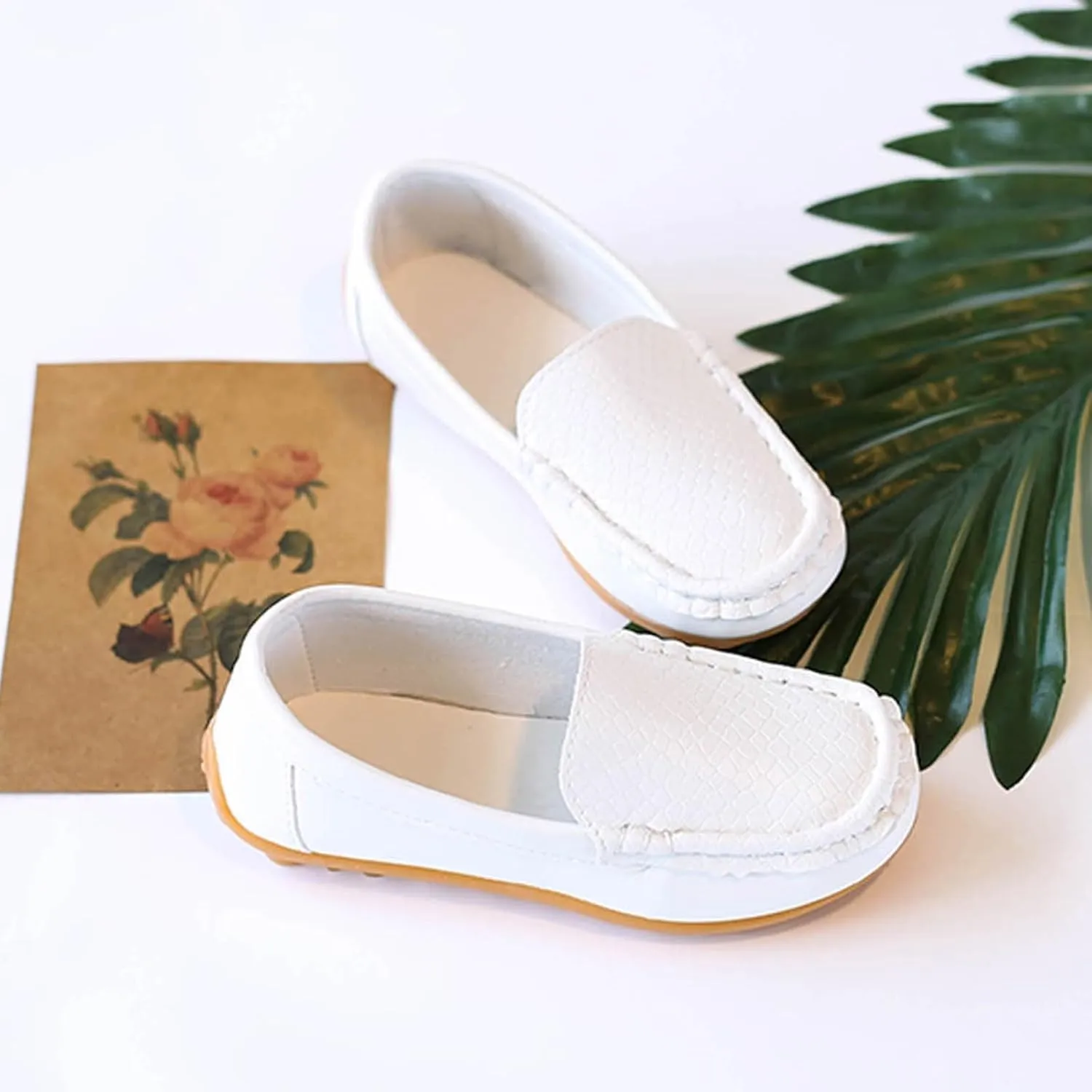 Men's Casual Dress Sneakers Toddler Little Kid Boys Girls Soft Slip On Loafers Dress Flat Shoes Boat Shoes Casual