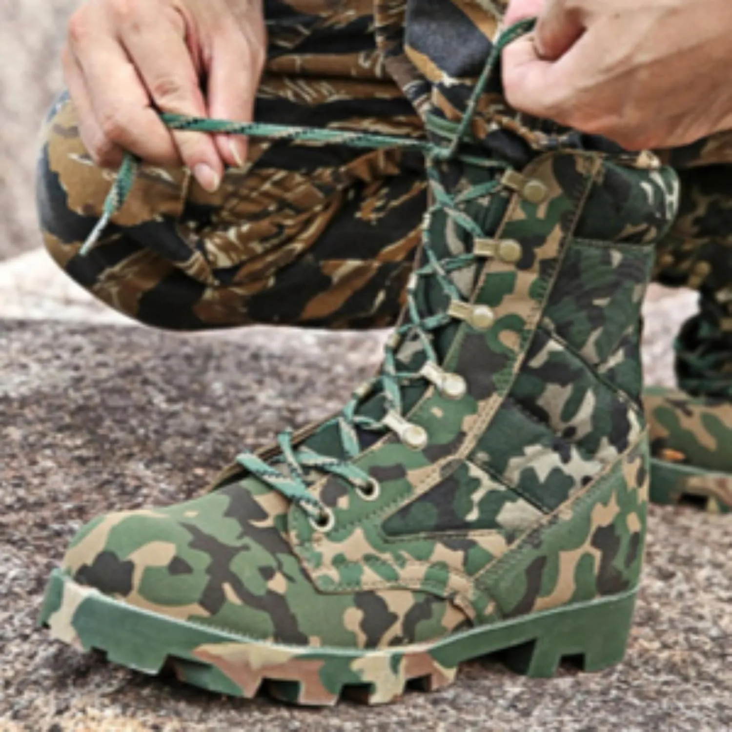 Men's Hiking Work Boots Tactical Boots, Waterproof Slip Resistant Hiking Shoes, Four Seasons Camp Outdoor Desert