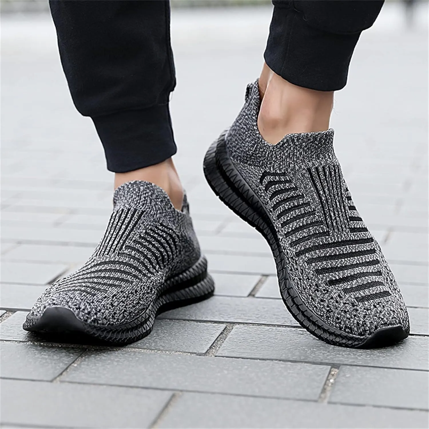 Mens Running Shoes Outdoor Slip On Walking Tennis Sneakers Non Slip Lightweight Casual Breathable Sports Shoes