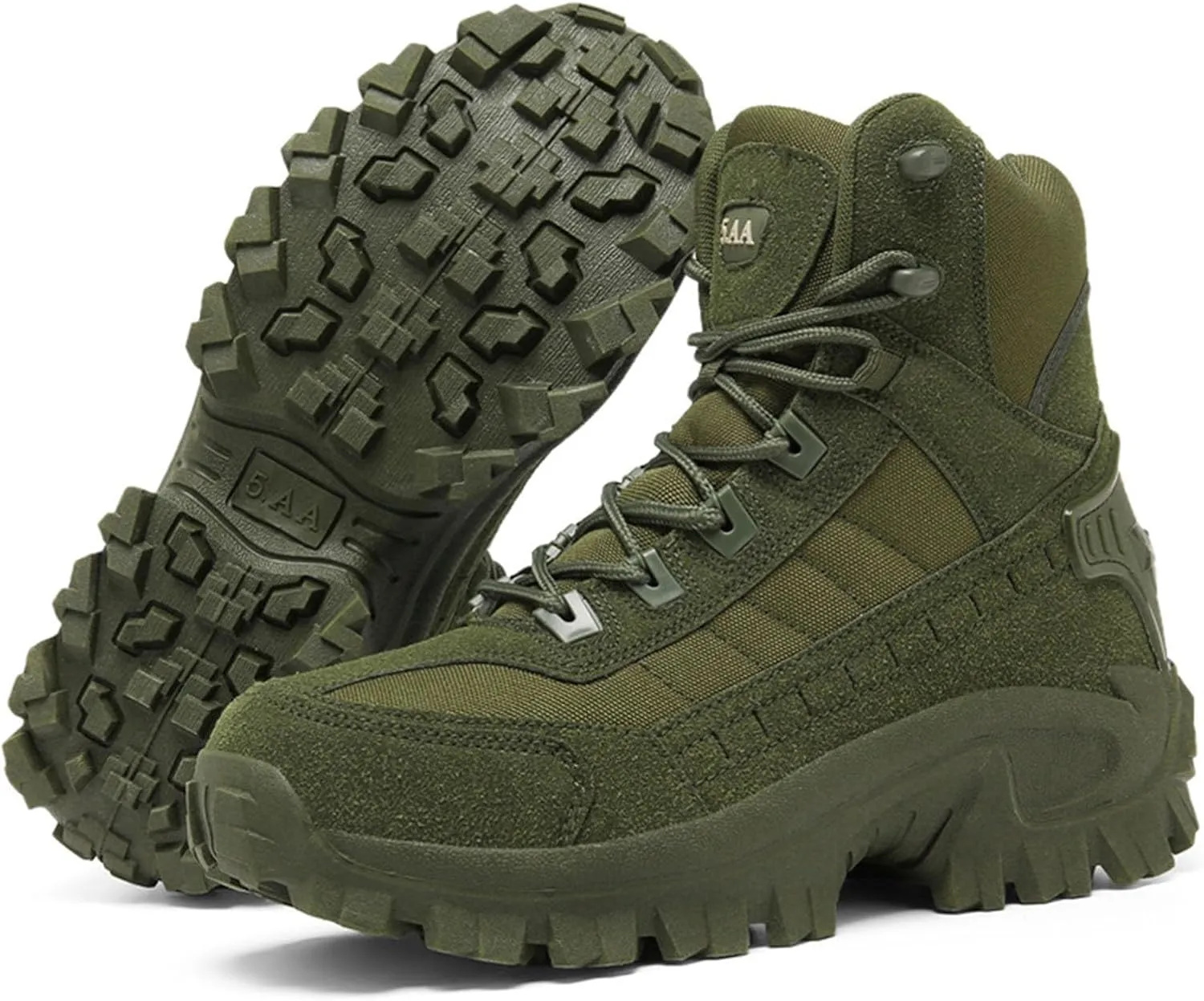 Men's Tactical Boots with Side Zipper, Waterproof Military Combat Boots, Lightweight Comfortable Hiking and Outdoor Boots