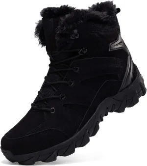 Men's Velvet Thickened Outdoor Hiking Tactical Boots Training Military Boots Waterproof Anti Slip Wear-Resistant Tactical Boots Work Boots Combat Boots