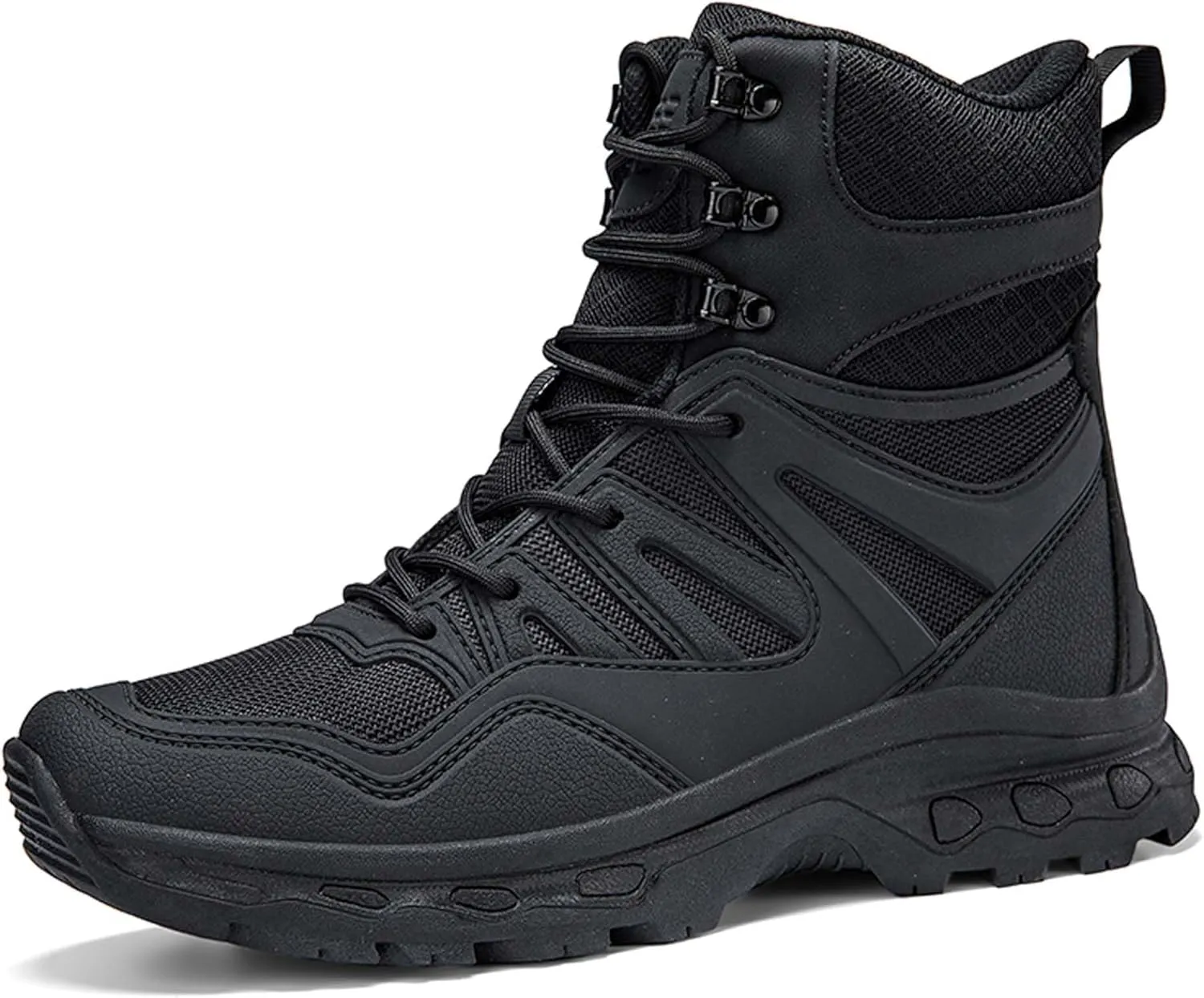Men's Waterproof Anti-slip Wear-resistant Hiking Boots Military Training Boots Outdoor Hiking Breathable Boots high-top Lace-up Combat Boots Comfortable Work Boots
