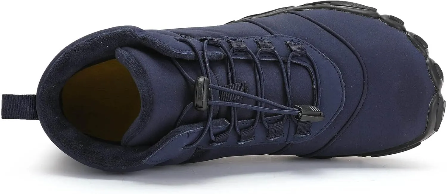 Mens Winter Trekking Backpacking Snow Boots Water Resistant Shoes Anti-Slip Fully Fur Lined Casual Lightweight Hiking Boot Men's High Top Barefoot Shoes Minimalist Trail Running Shoes Ankle Boots