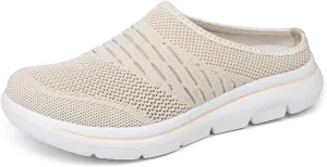 Mens Womens Mules & Clogs Breathable Mesh Walking Mules Fashion Sneakers Open Back Slip On Shoes Breathable Slippers Closed Toe Slides Low Wedge Slip On Shoes Outdoor Beach Sandals Unisex