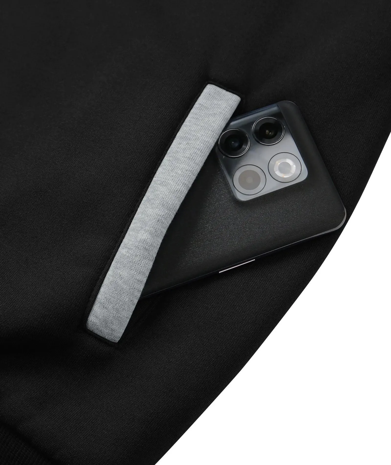 Men's Zip Up Contrast Color Fleece Hoodie-AWY2107