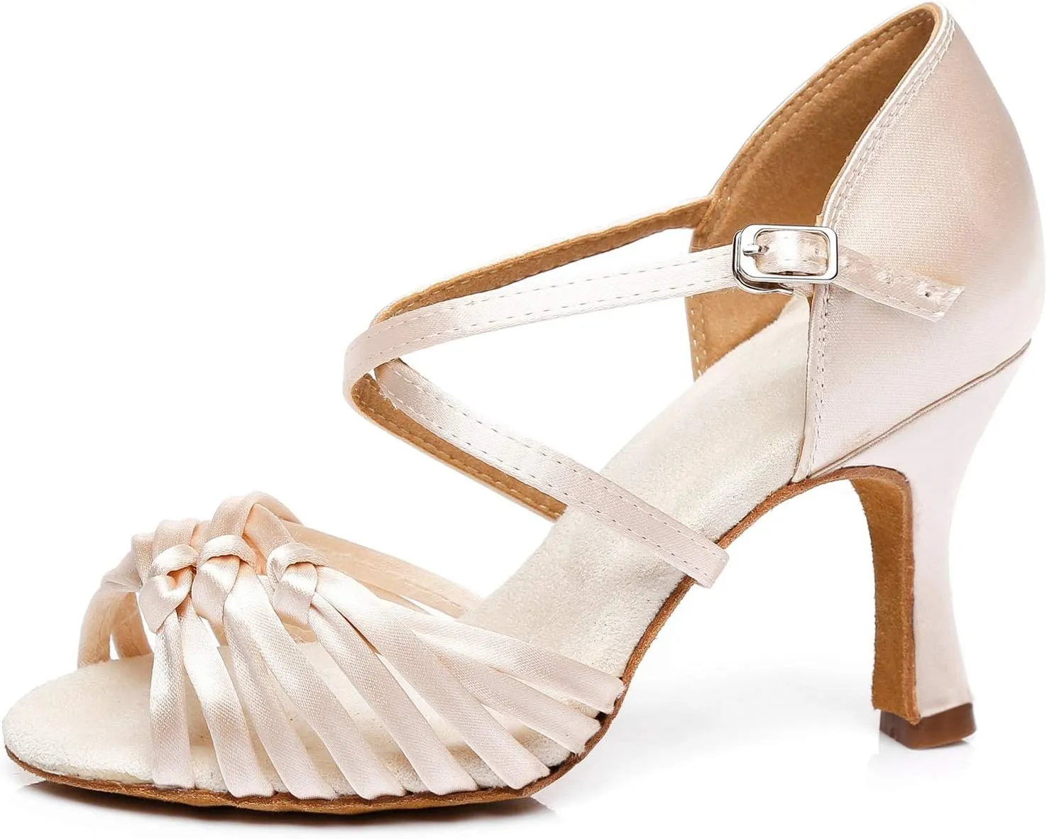 Minishion Women's Latin Ballroom Knot Dance Shoes Evening Sandals