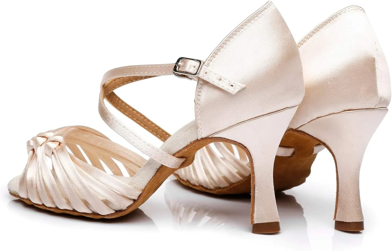 Minishion Women's Latin Ballroom Knot Dance Shoes Evening Sandals