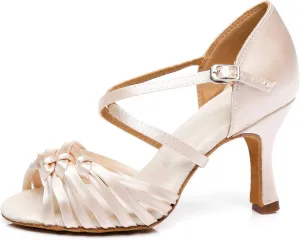 Minishion Women's Latin Ballroom Knot Dance Shoes Evening Sandals