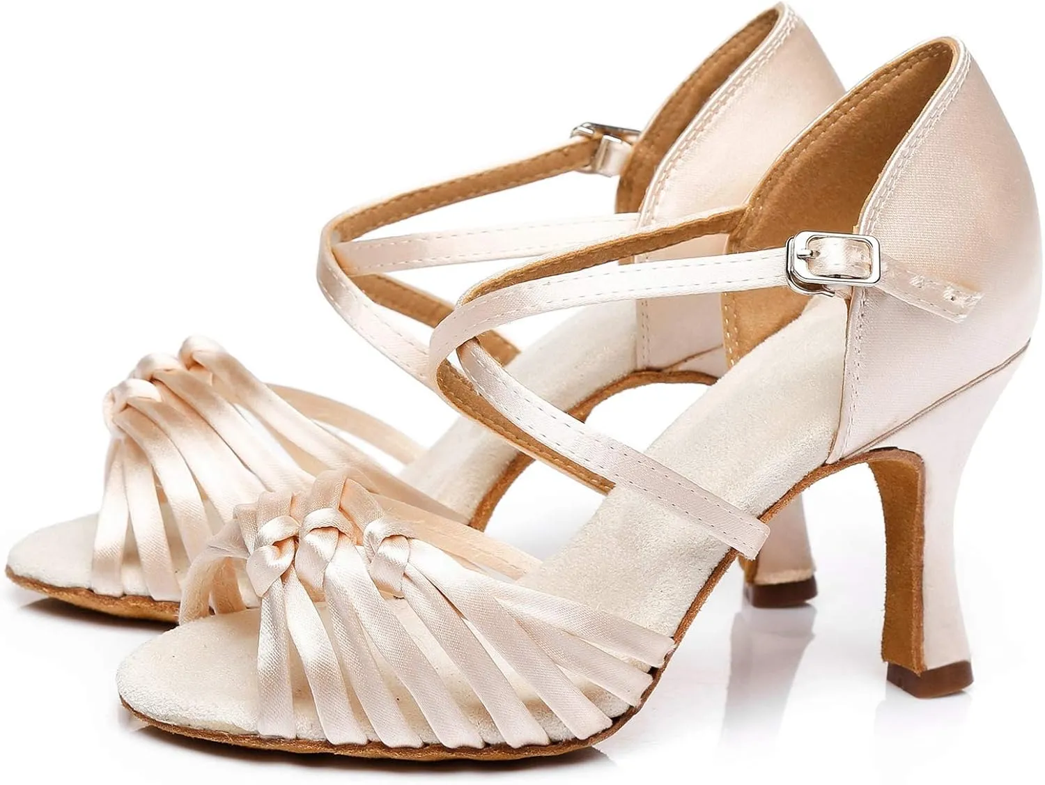 Minishion Women's Latin Ballroom Knot Dance Shoes Evening Sandals