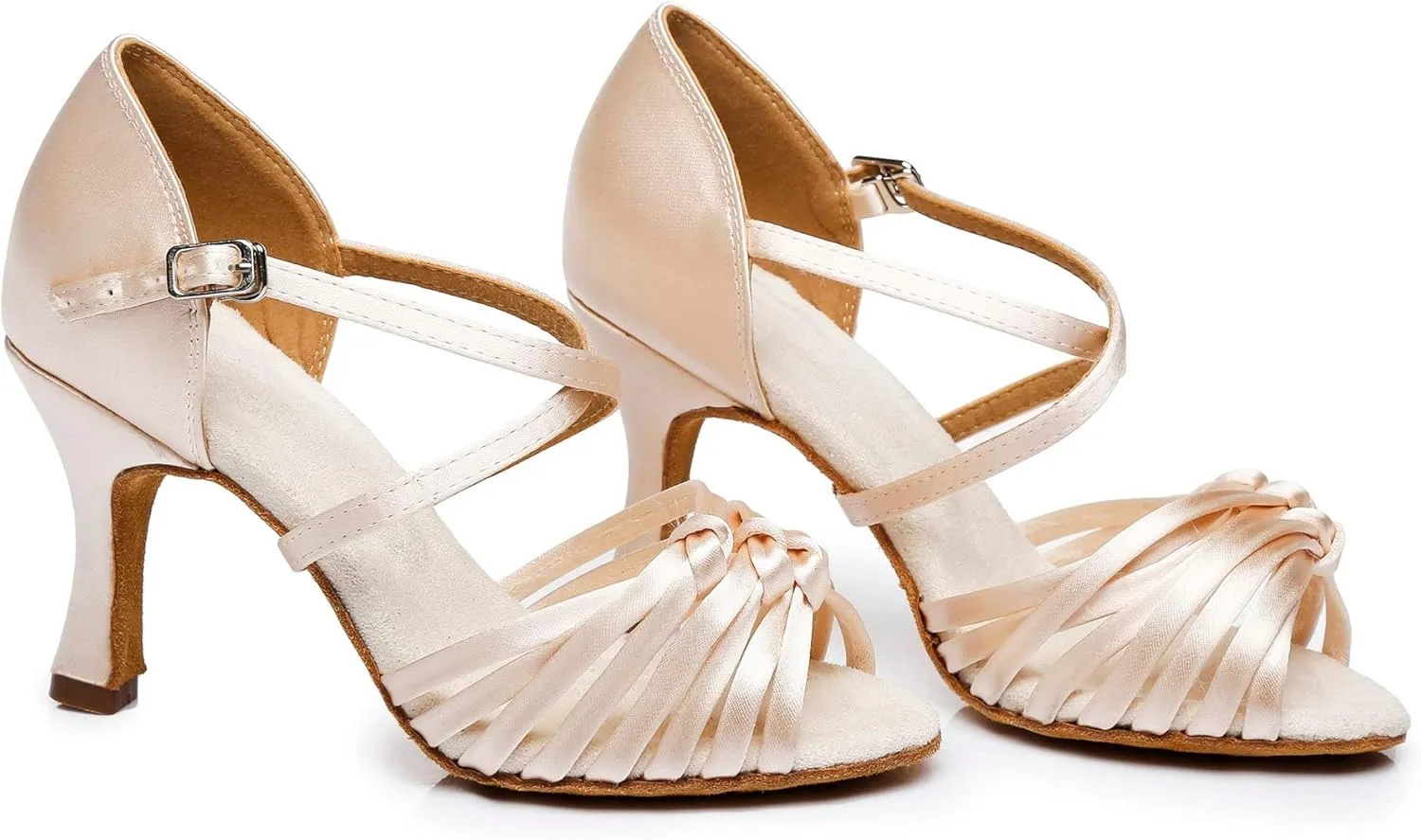 Minishion Women's Latin Ballroom Knot Dance Shoes Evening Sandals