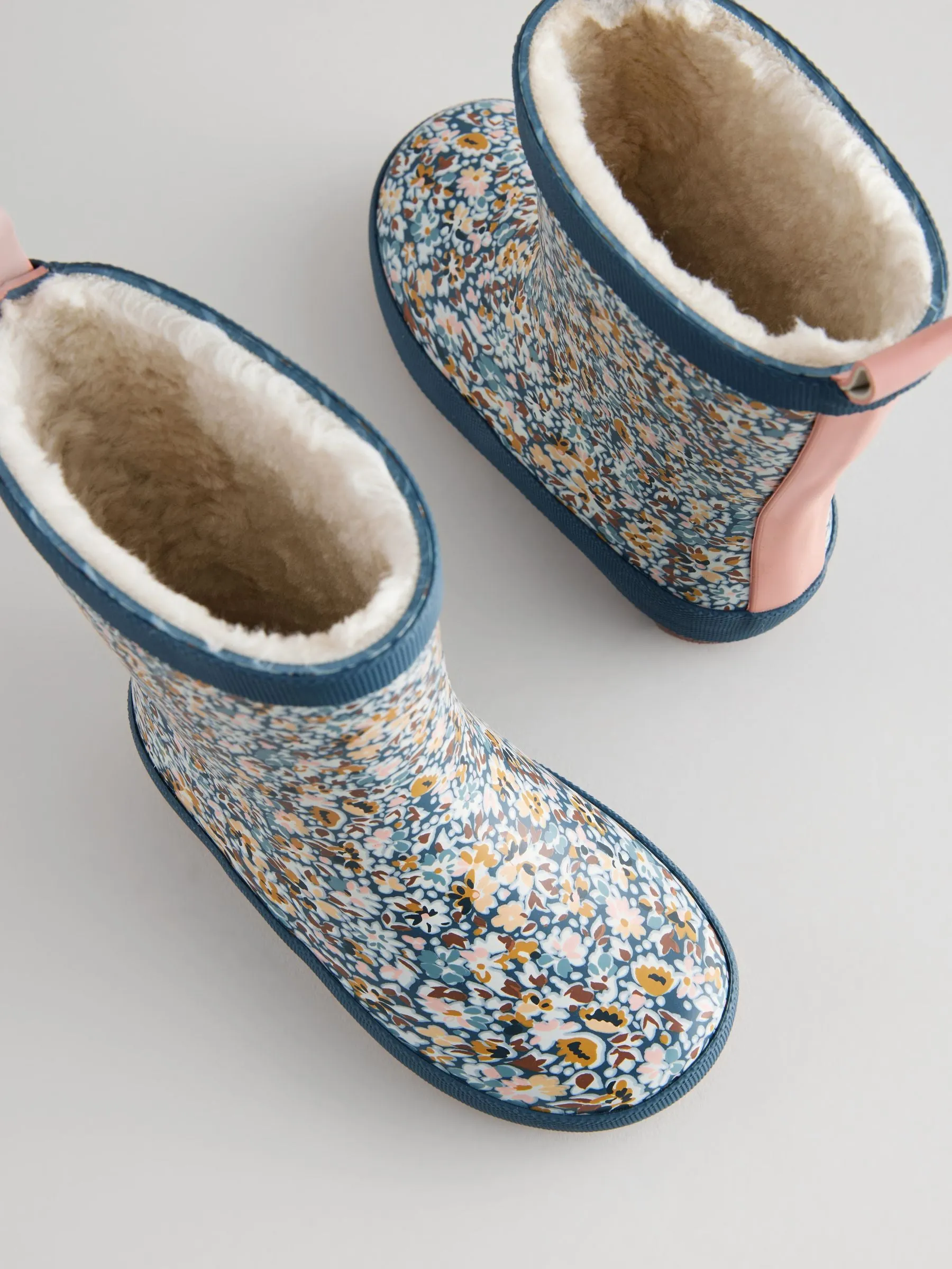 Navy Floral Print Wellies