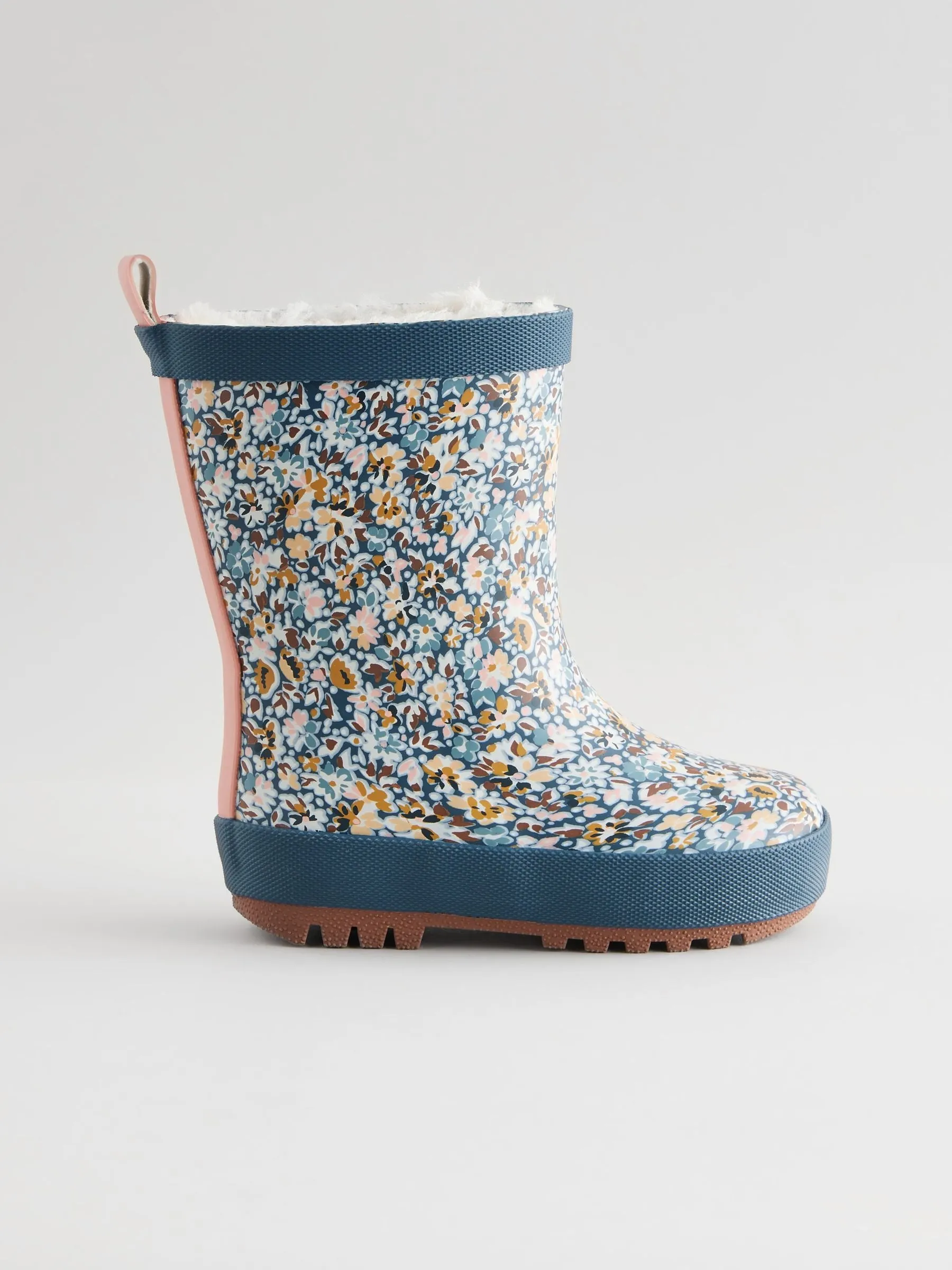 Navy Floral Print Wellies