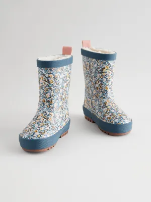 Navy Floral Print Wellies