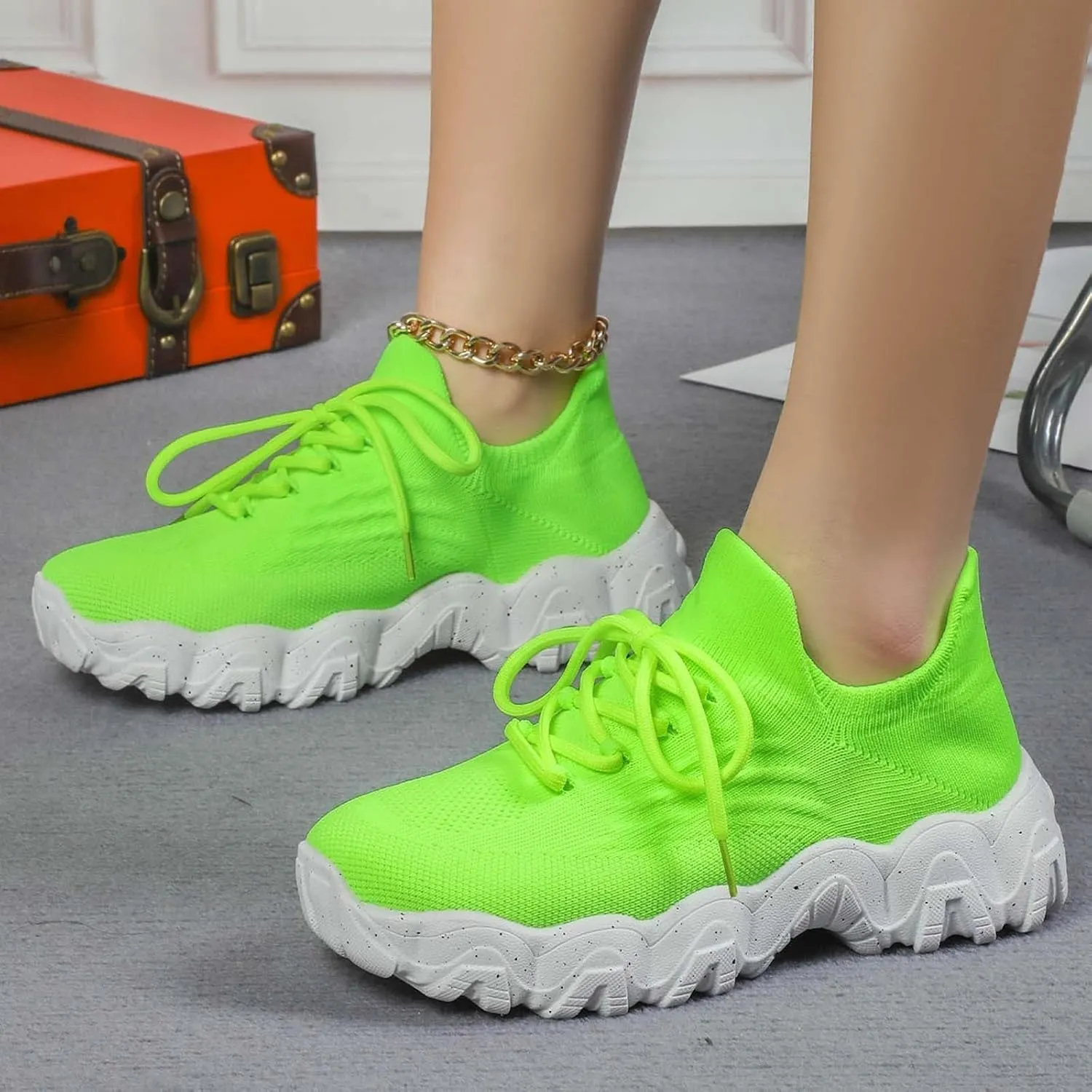 Ortho Pro Shoes for Women Wide Width Mesh Lace Lightweight Low-Cut Sneakers Comfortable Ankle Socks Non Slip Walking Sneakers Mesh Orthopedic Breathable Shoes