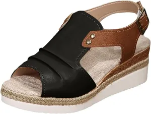 Orthopedic Wedge Sandals for Women 2025 Dressy Summer Espadrilles for Women Open Toe Ankle Strap Wedge Heel Platform Sandals