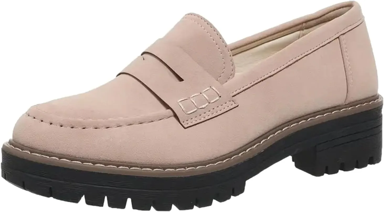 Orthoture Orthopedic Platform Loafers, PennyLoafers for Women, Chunky Loafers, Comfortable Orthocomfort Shoes, Platform Slip On Shoes, Round Toe Walking Shoes (9)