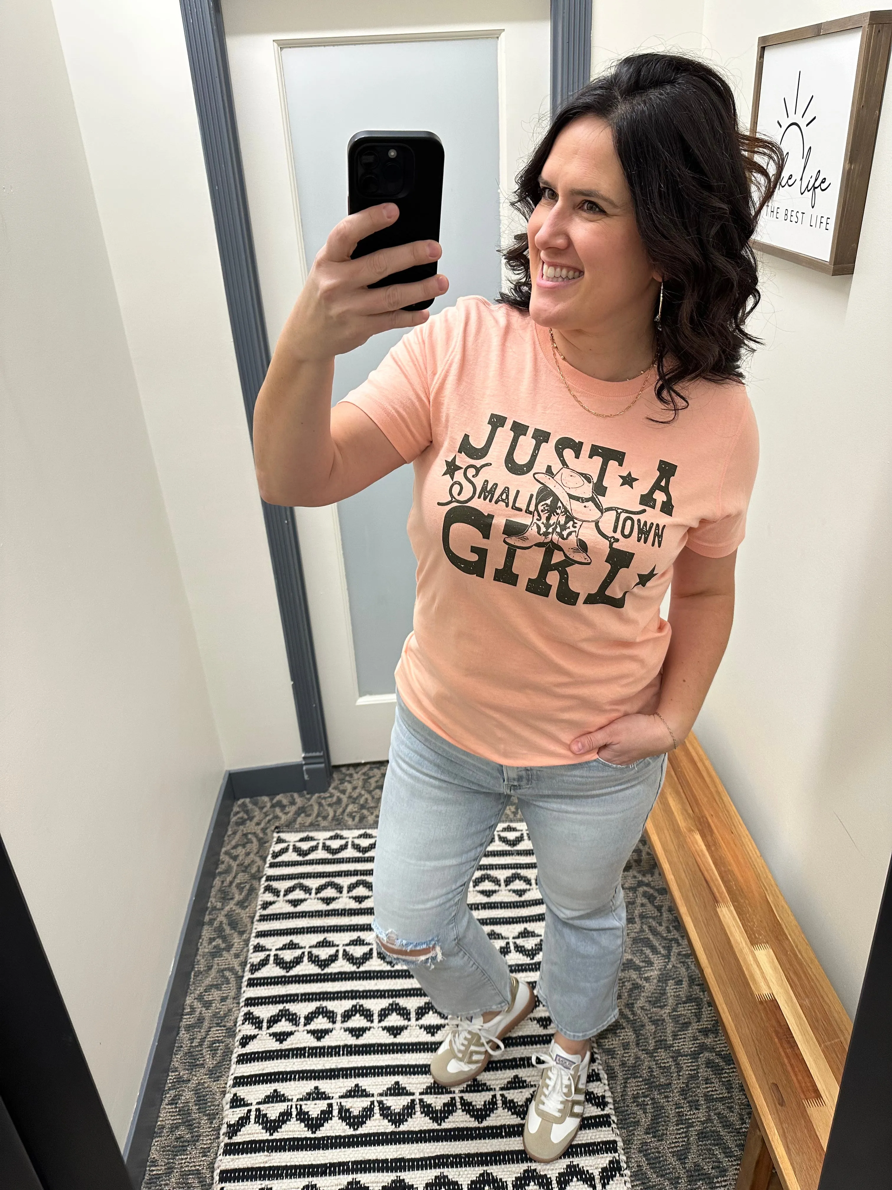 Peach Small Town Girl Graphic T